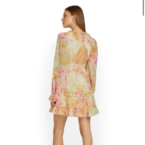 Flying Tomato Floral Pastel Ruffle-Trim Mini Dress - Picture 2 of 7
